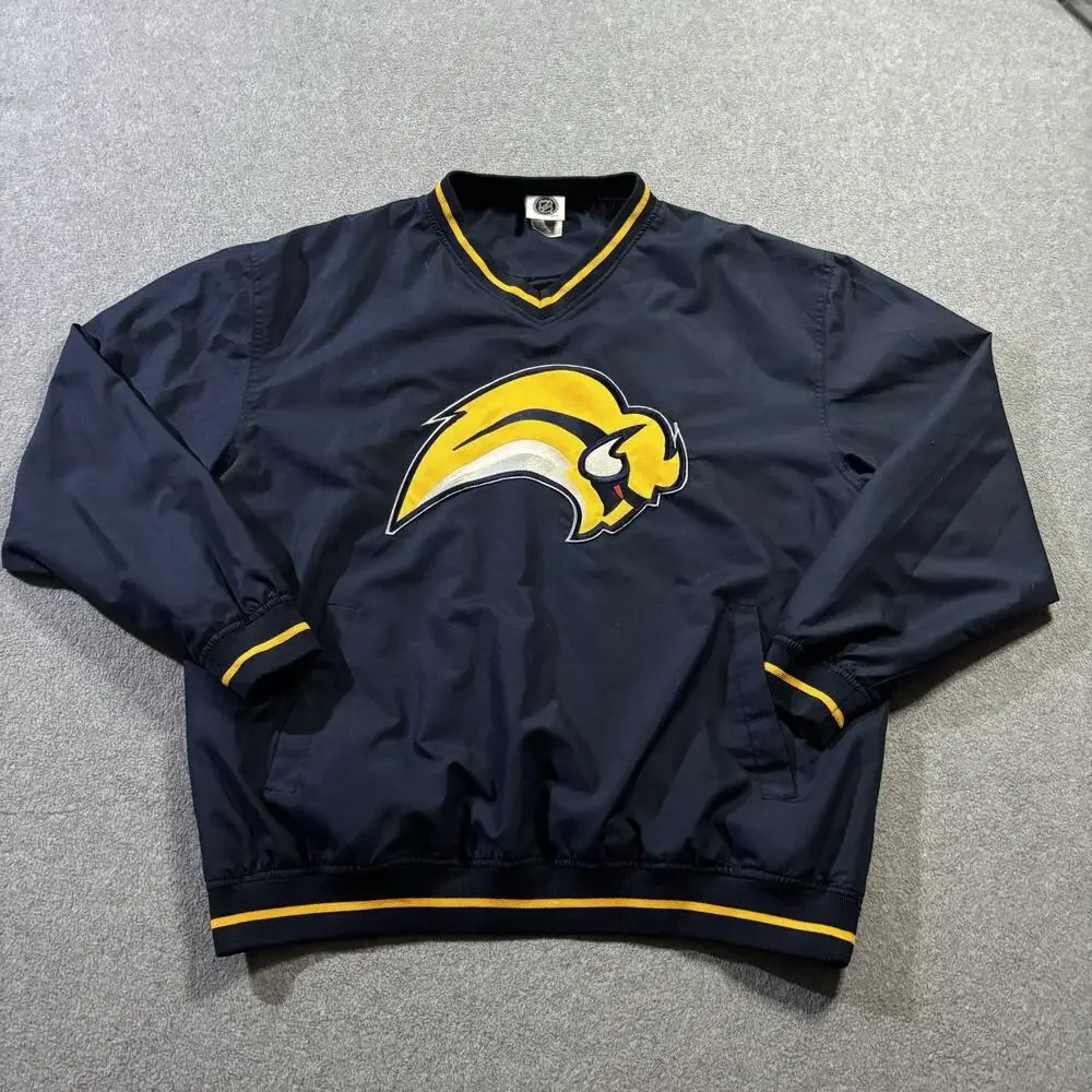 Vintage Buffalo Sabres Pullover Windbreaker Jacket Knights Apparel NHL Large